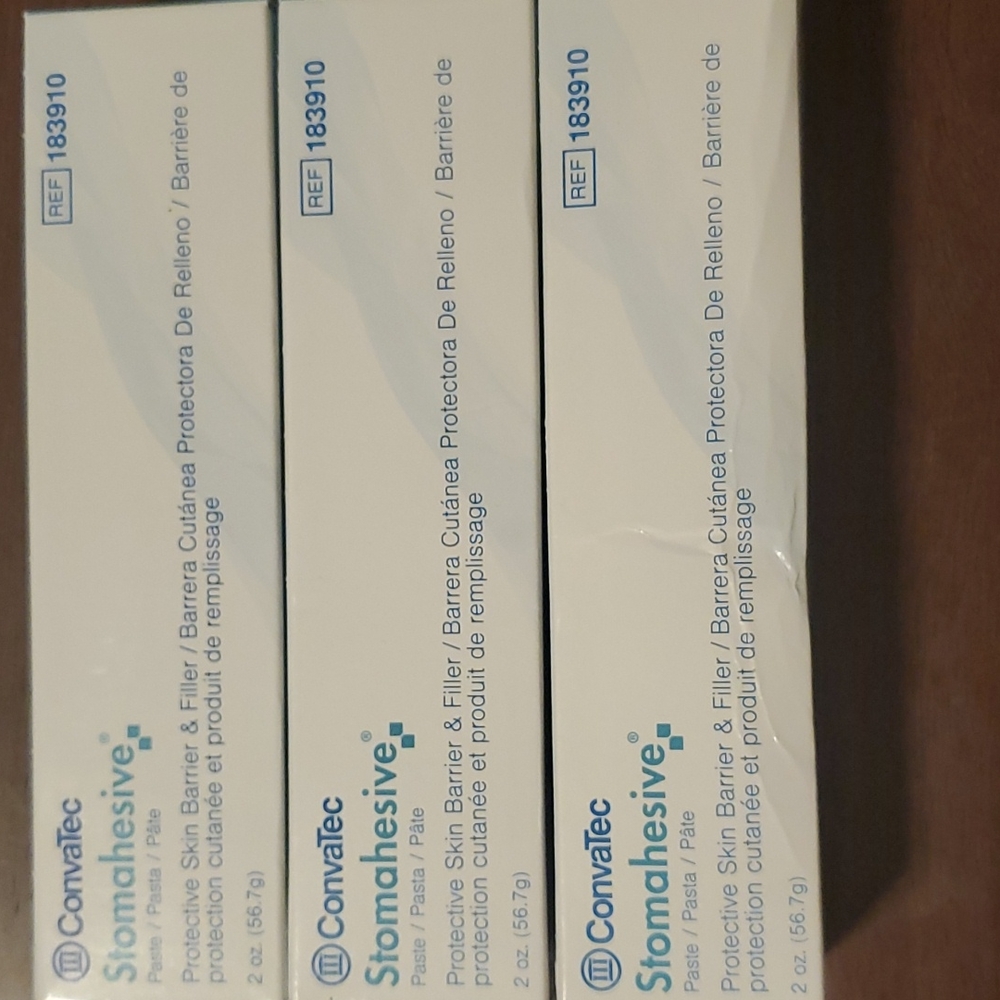 New Lot of 3 tubes Convatec 183910 Stomahesive Paste 2 oz Tube Cream Exp 2026-7
